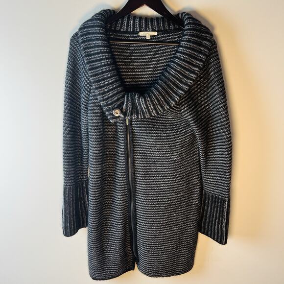 Elisabetta Collection Zip Cardigan Sweater Gray Wool Alpaca Blend Italy L - Picture 2 of 13